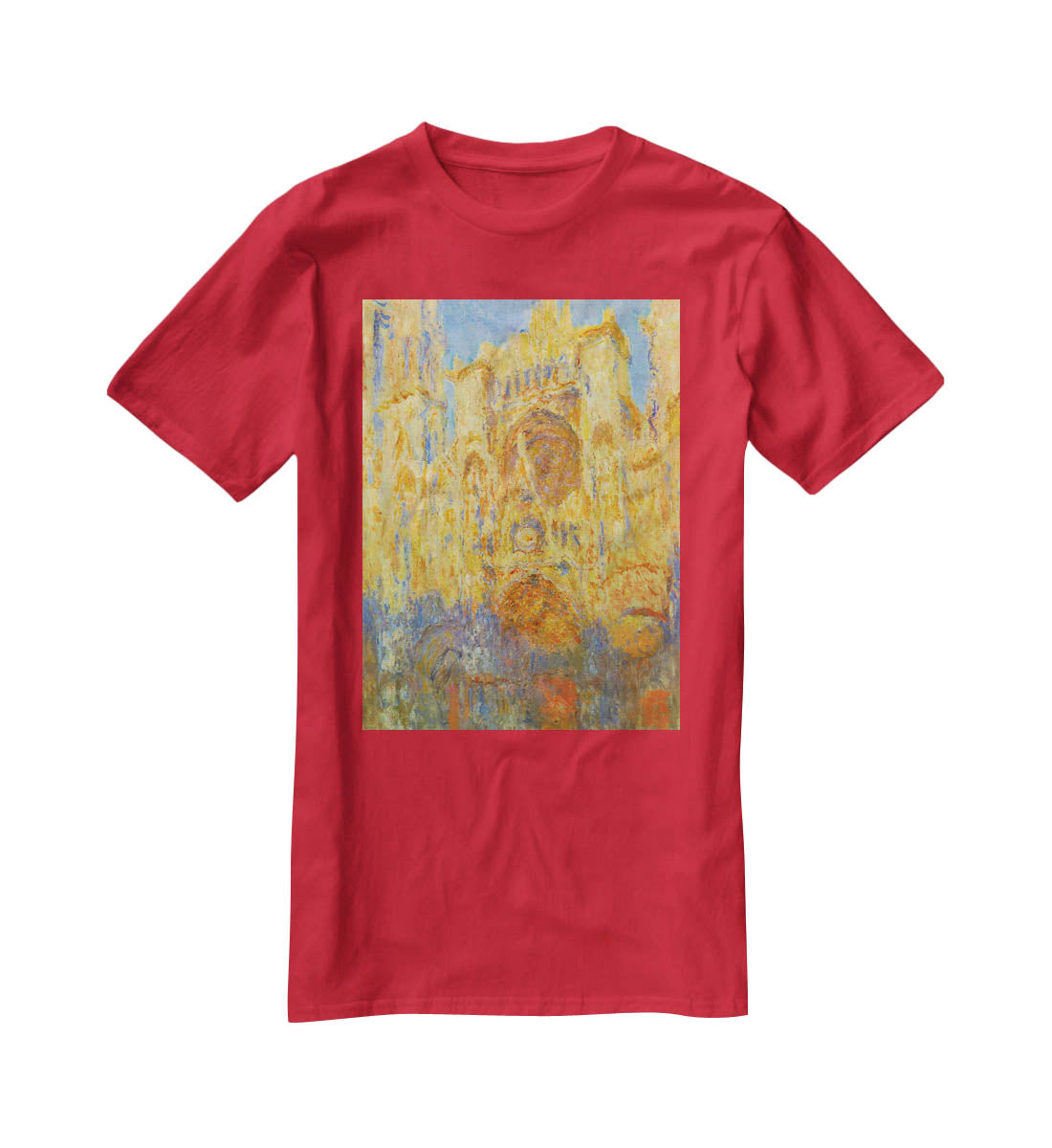 Rouen Cathedral Facade at Sunset by Monet T-Shirt - Canvas Art Rocks - 4