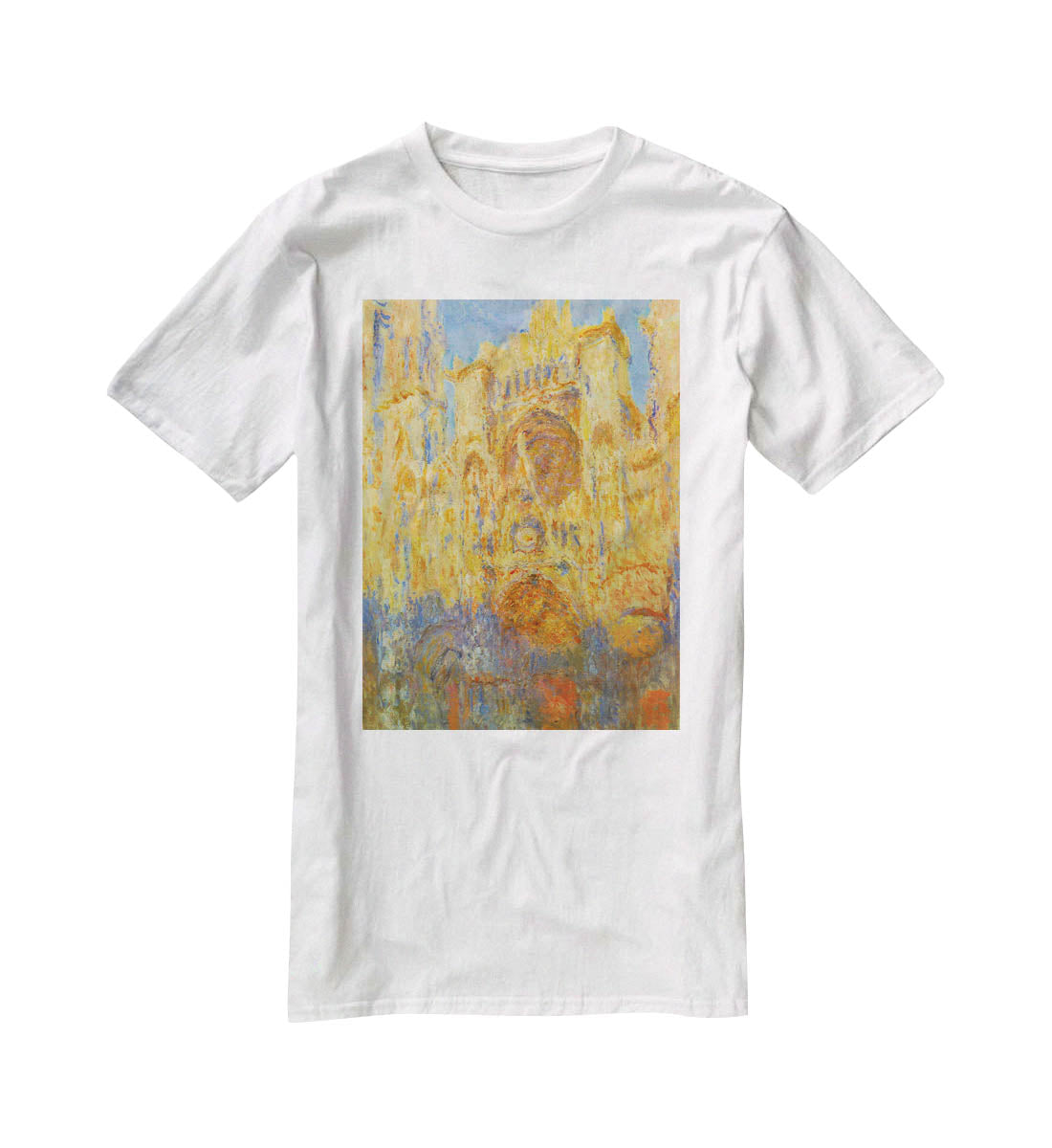 Rouen Cathedral Facade at Sunset by Monet T-Shirt - Canvas Art Rocks - 5