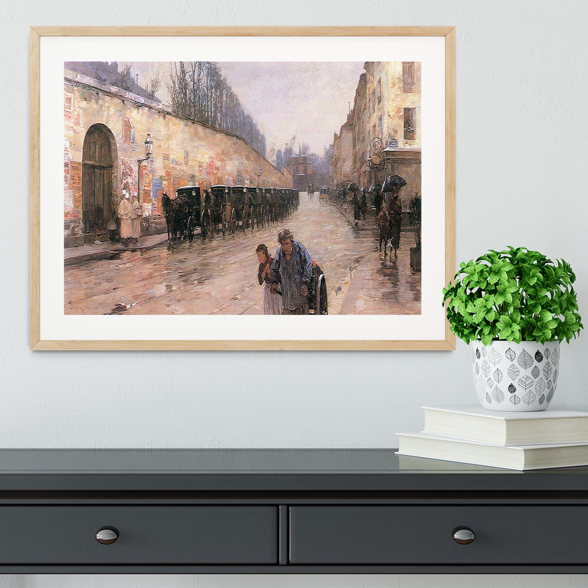 Rue Bonaparte by Hassam Framed Print - Canvas Art Rocks - 3