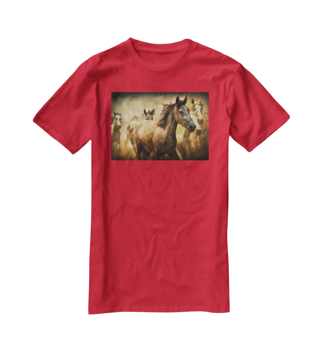 Running Horses T-Shirt - Canvas Art Rocks - 4