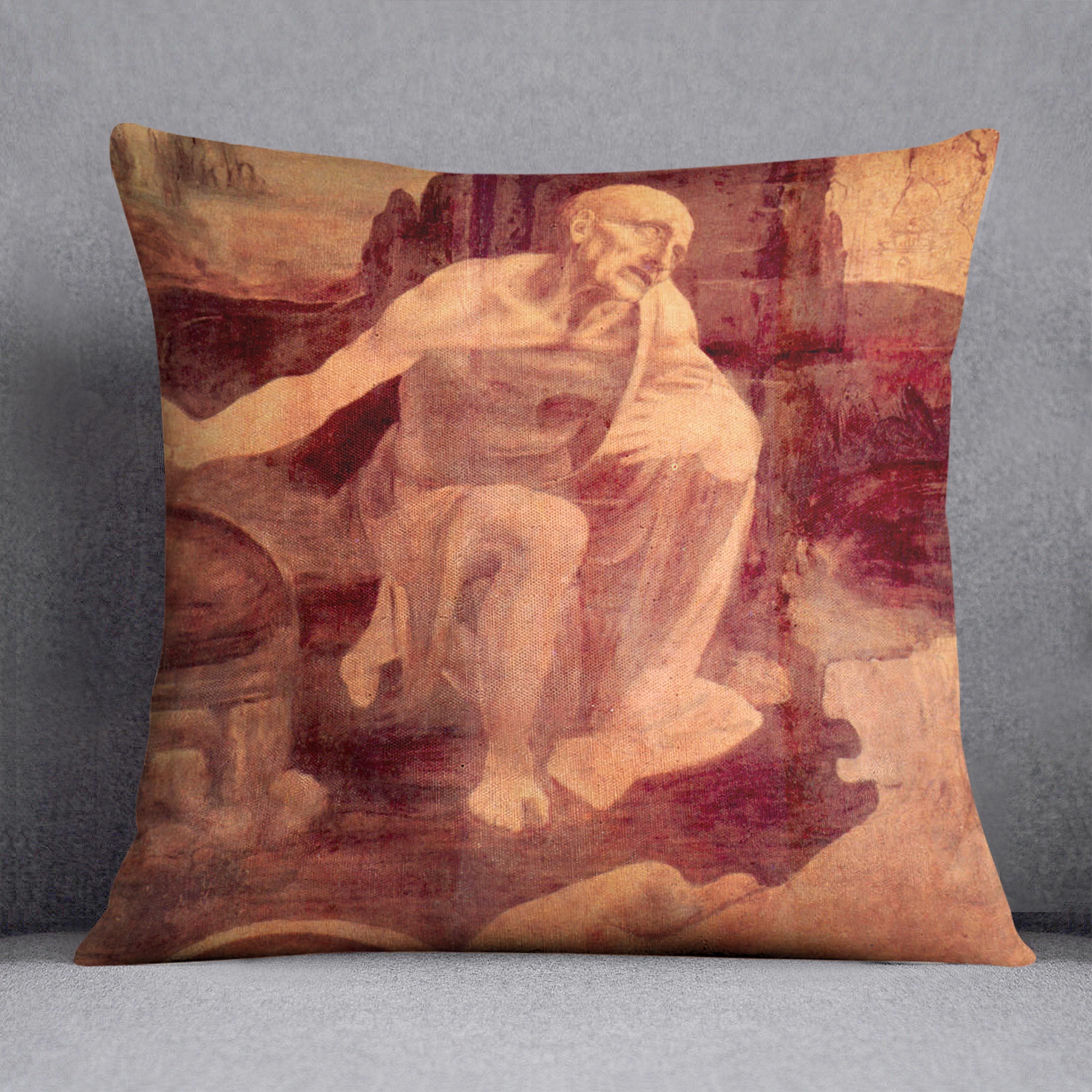 Saint Hieronymus by Da Vinci Cushion