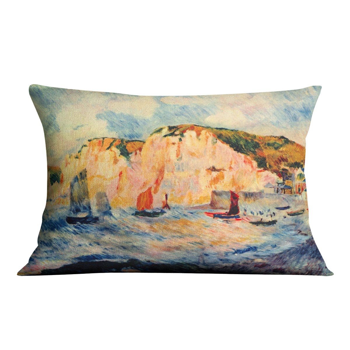 Sea and cliffs by Renoir Cushion