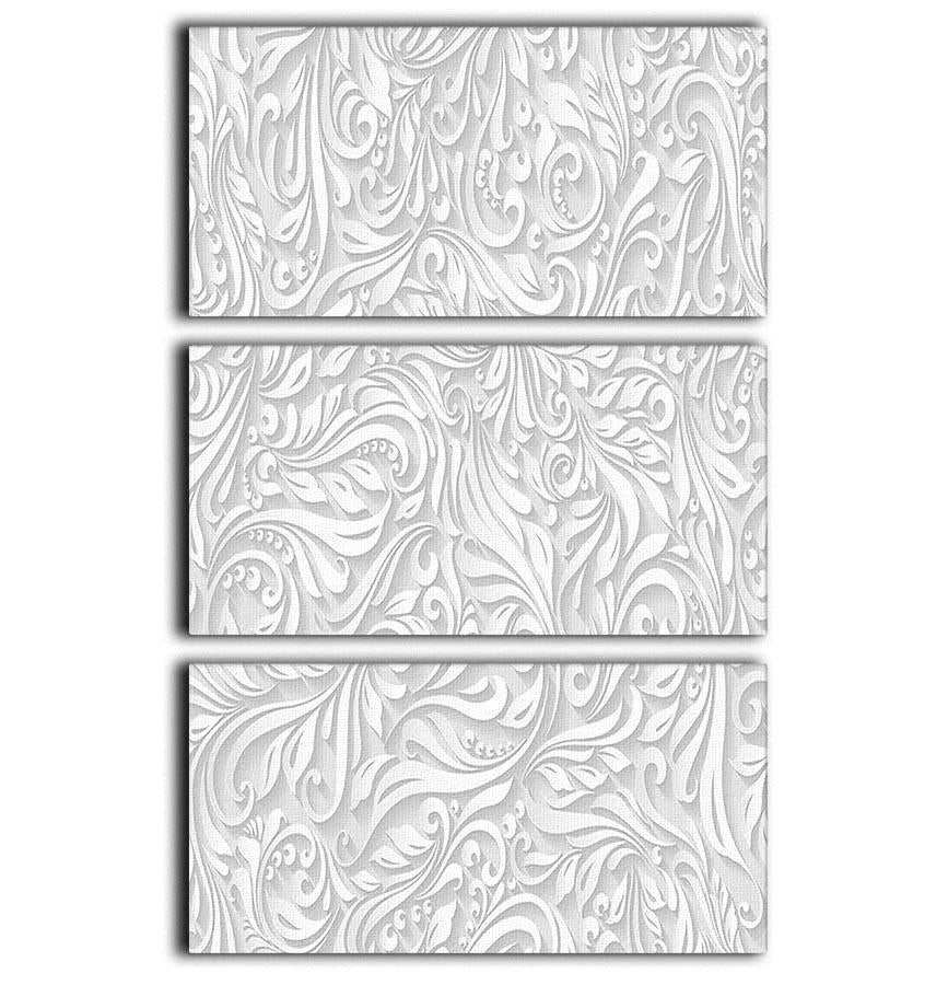 Seamless abstract white floral 3 Split Panel Canvas Print - Canvas Art Rocks - 1