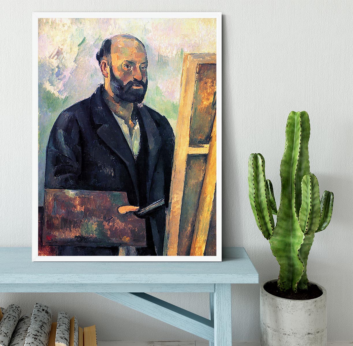 Self-portrait with Pallette by Cezanne Framed Print - Canvas Art Rocks -6