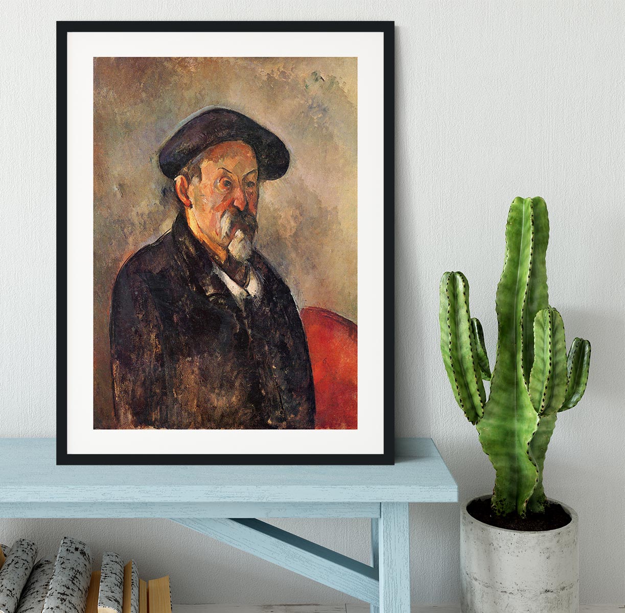 Self Portrait with Beret by Cezanne Framed Print - Canvas Art Rocks - 1