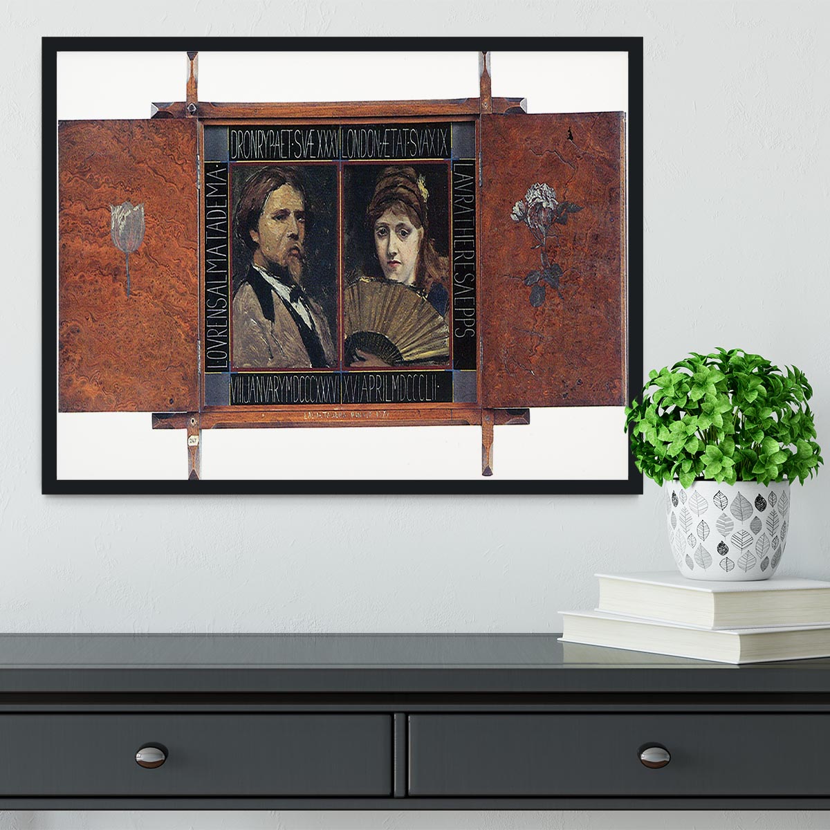 Self portrait by Lawrence Alma Tadema and Laura Theresa Epps by Alma Tadema Framed Print - Canvas Art Rocks - 2