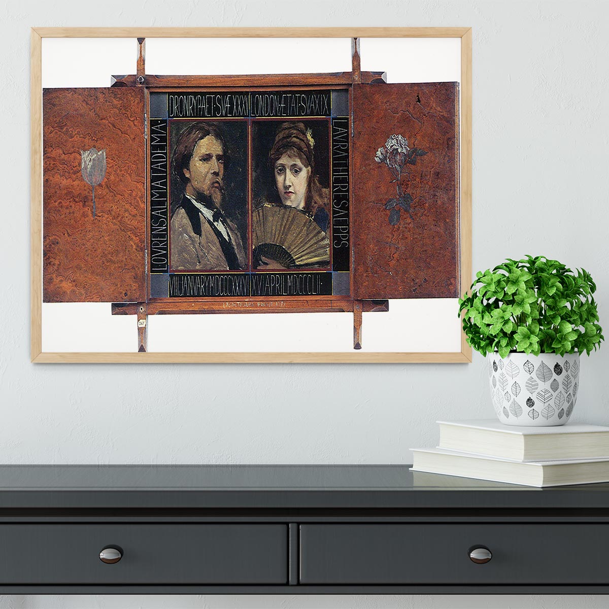 Self portrait by Lawrence Alma Tadema and Laura Theresa Epps by Alma Tadema Framed Print - Canvas Art Rocks - 4