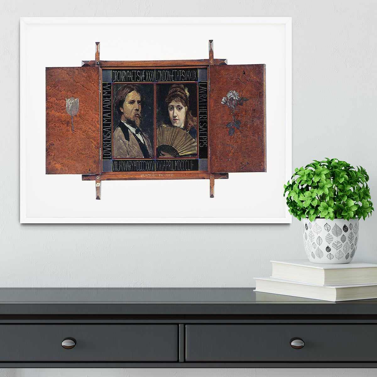 Self portrait by Lawrence Alma Tadema and Laura Theresa Epps by Alma Tadema Framed Print - Canvas Art Rocks - 5