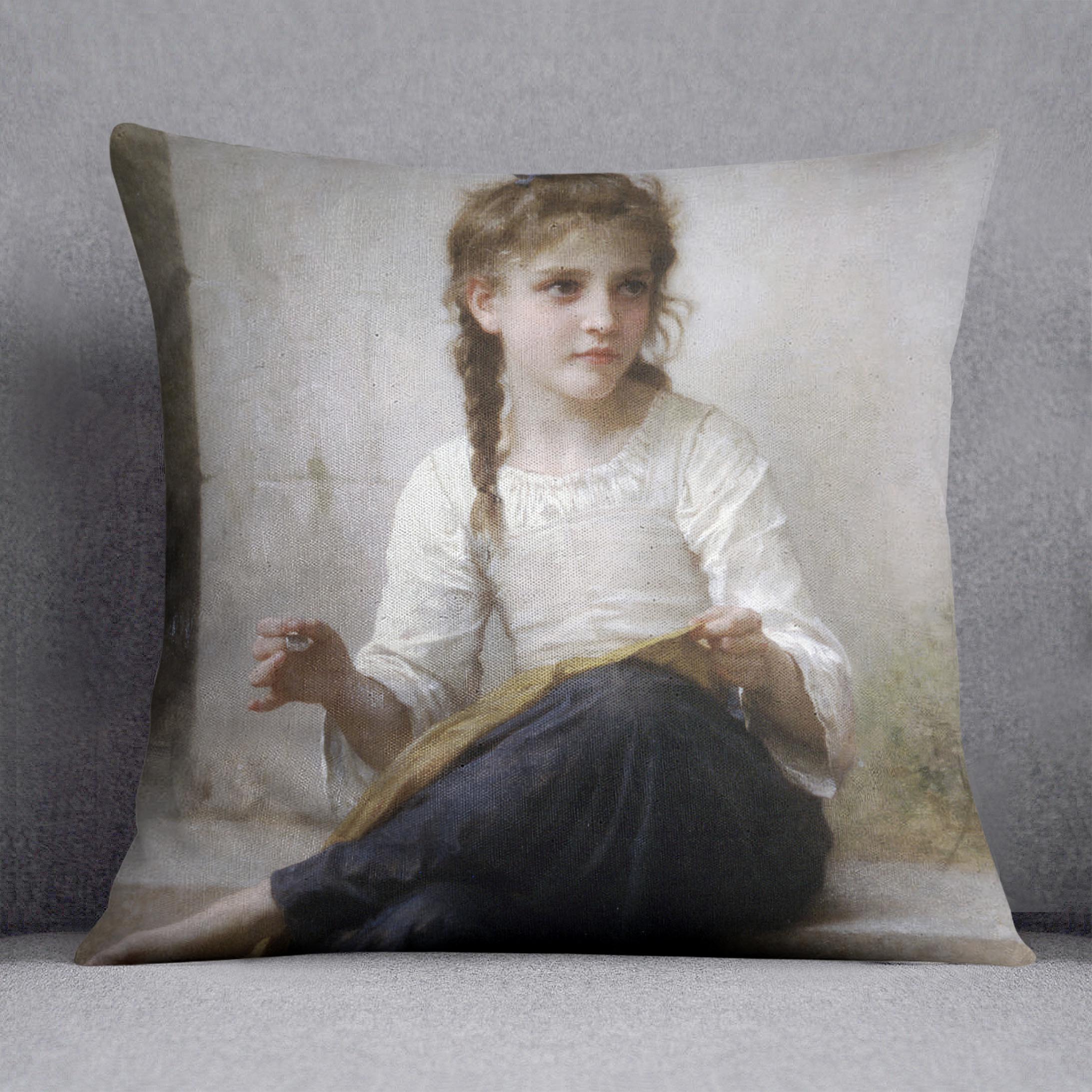 Sewing By Bouguereau Cushion