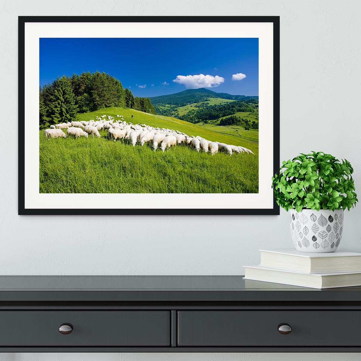 Sheep herds Framed Print - Canvas Art Rocks - 1