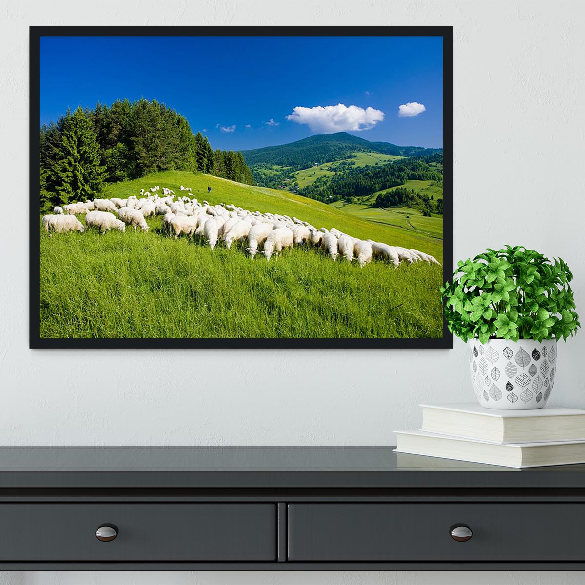 Sheep herds Framed Print - Canvas Art Rocks - 2