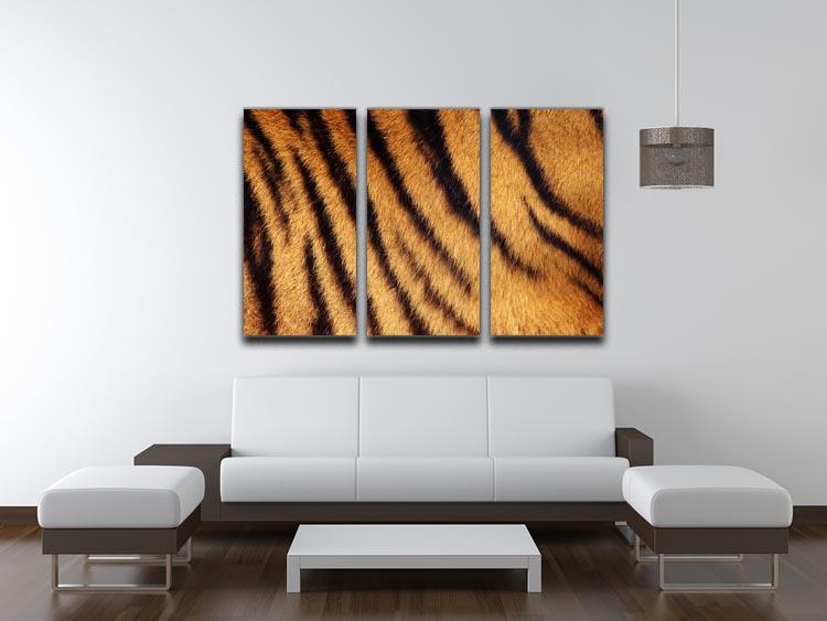Siberian or Amur tiger stripped fur 3 Split Panel Canvas Print - Canvas Art Rocks - 3