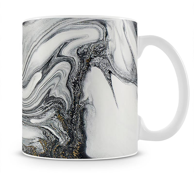 Silver and White Marble Swirl Mug - Canvas Art Rocks - 1