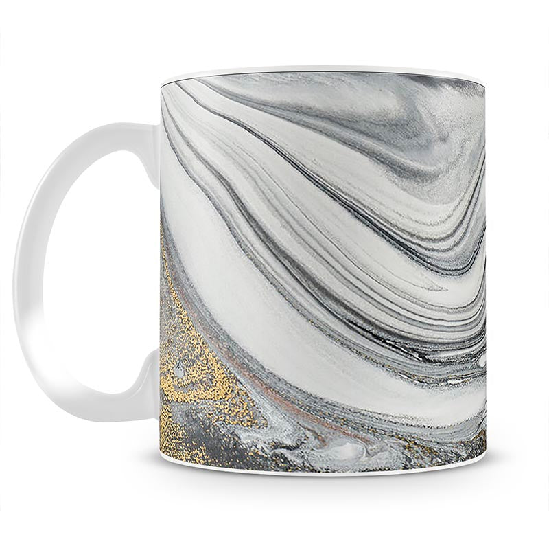 Silver and White Marble Swirl Mug - Canvas Art Rocks - 1