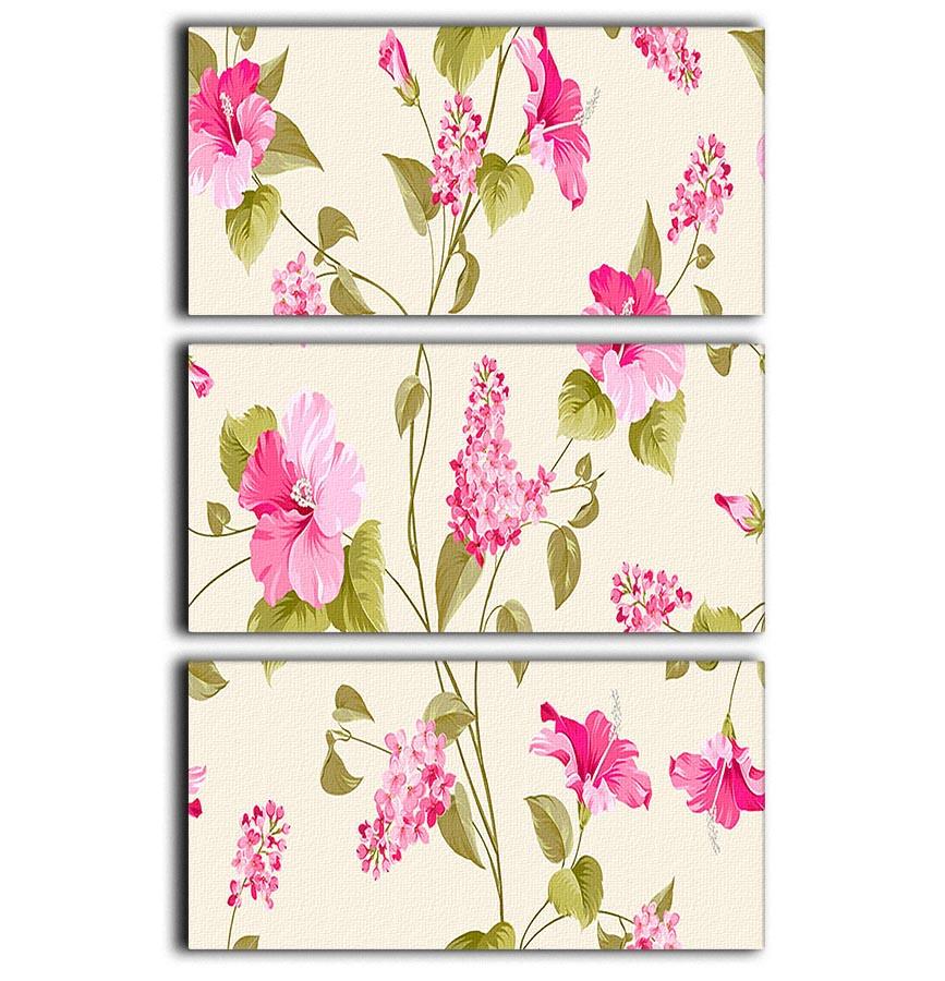 Siringa and hibiscus flower 3 Split Panel Canvas Print - Canvas Art Rocks - 1