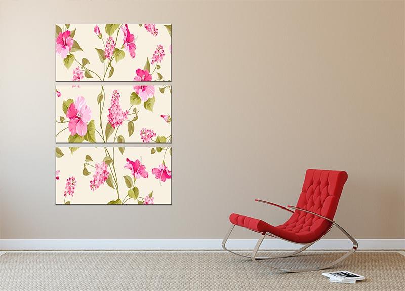 Siringa and hibiscus flower 3 Split Panel Canvas Print - Canvas Art Rocks - 2