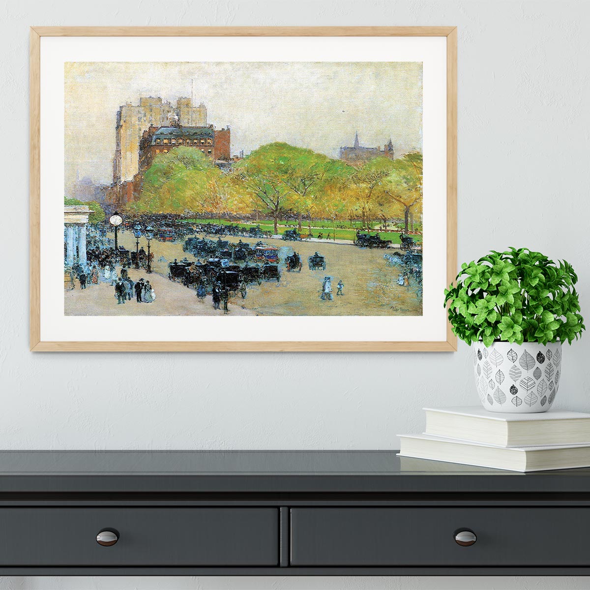 Spring morning in the heart of the city by Hassam Framed Print - Canvas Art Rocks - 3