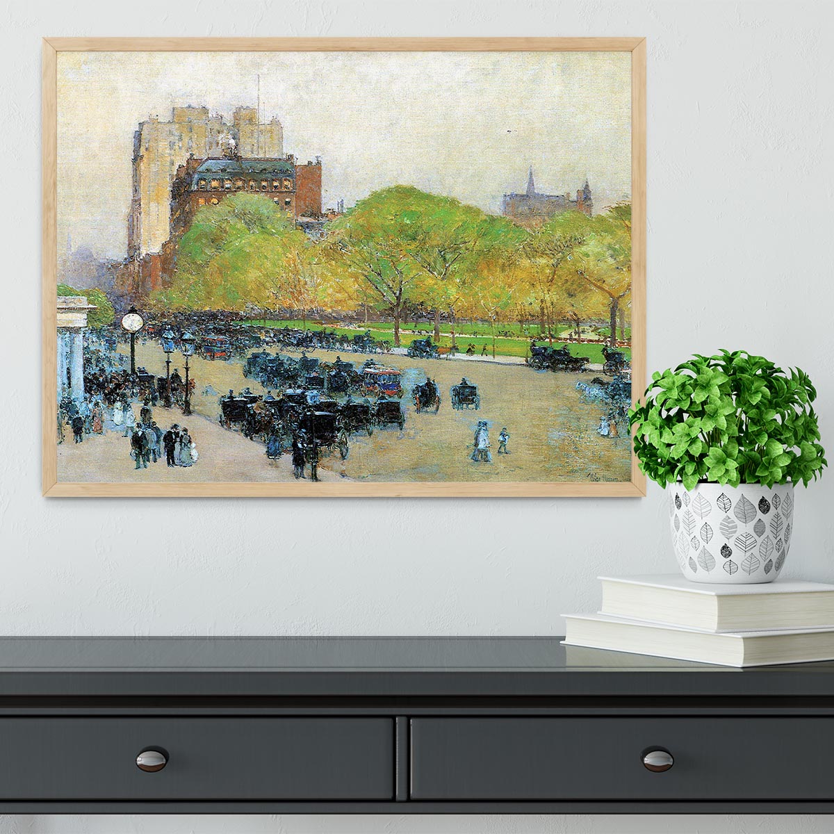 Spring morning in the heart of the city by Hassam Framed Print - Canvas Art Rocks - 4