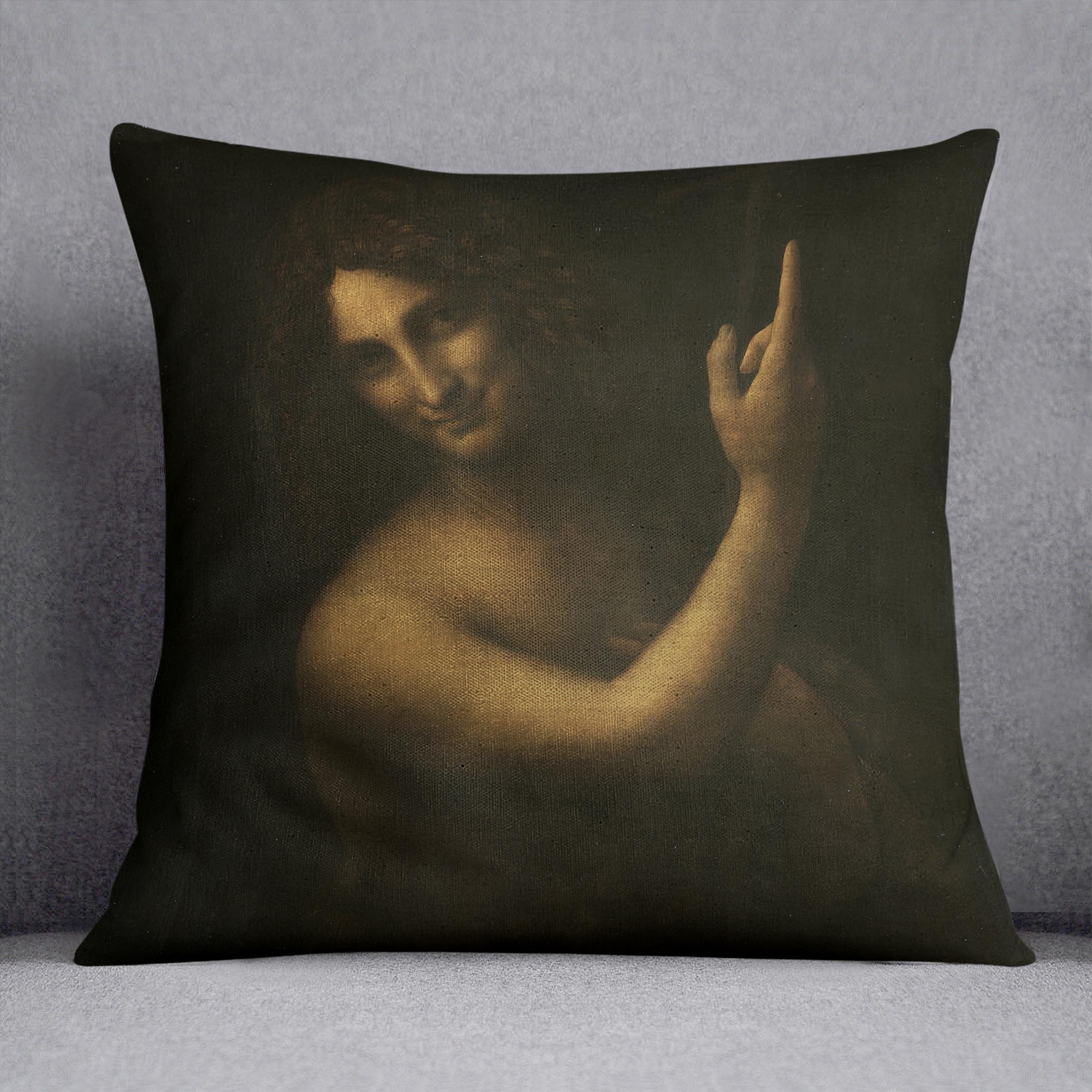 St. John the Baptist by Da Vinci Cushion