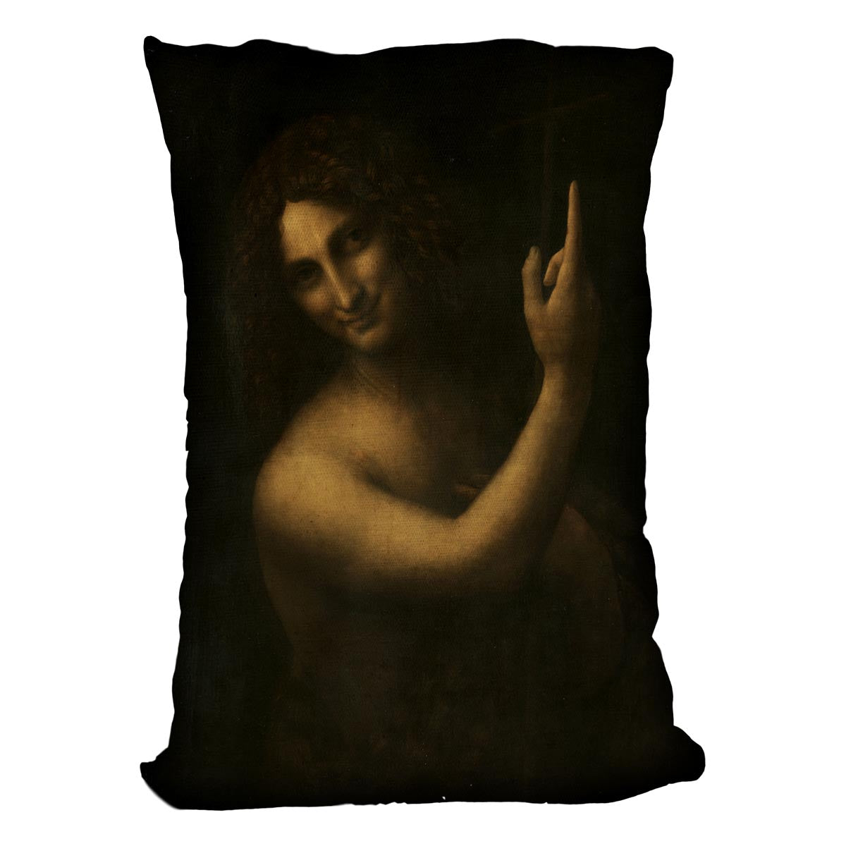 St. John the Baptist by Da Vinci Cushion