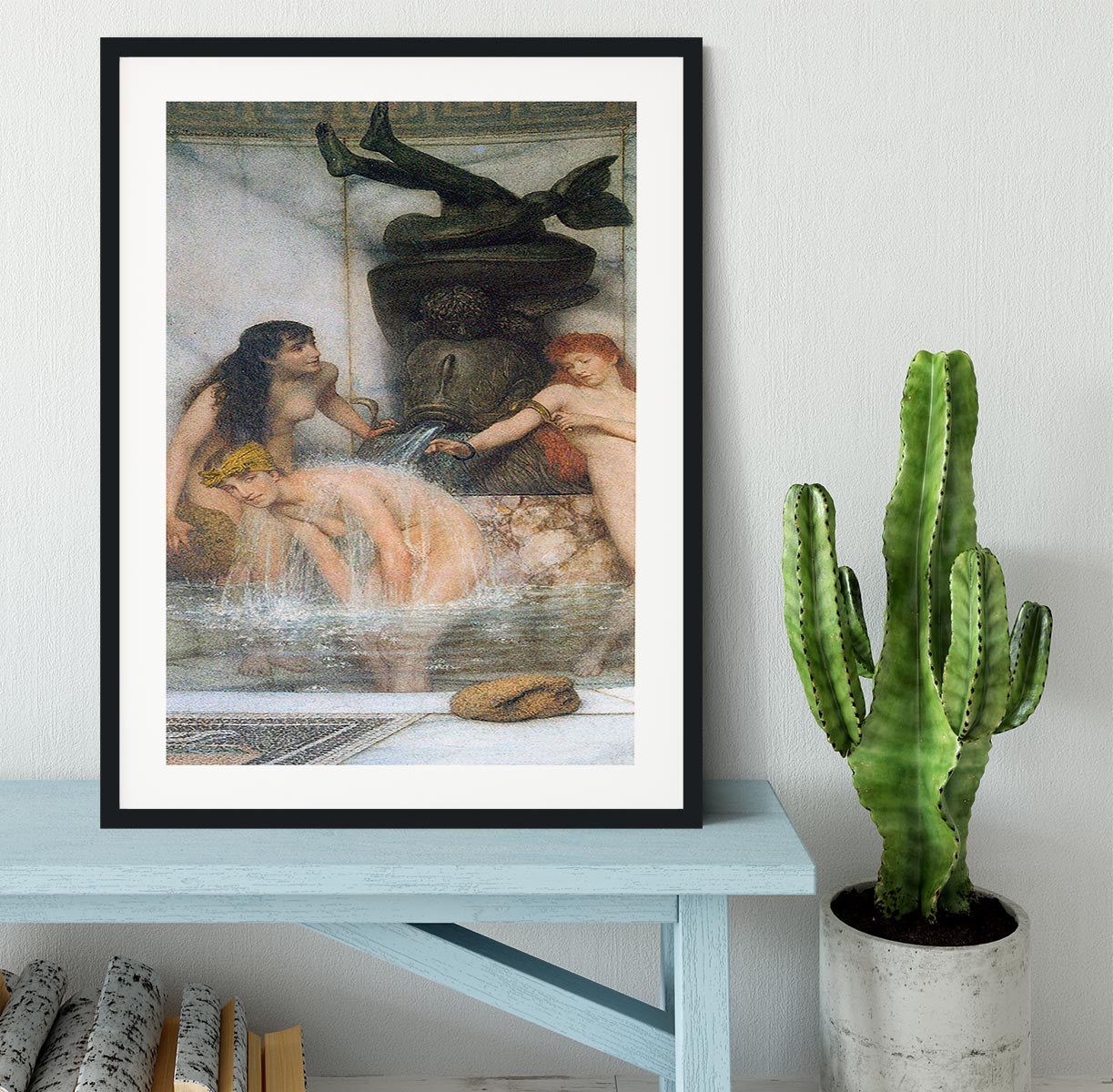 Strigilis and sponges by Alma Tadema Framed Print - Canvas Art Rocks - 1