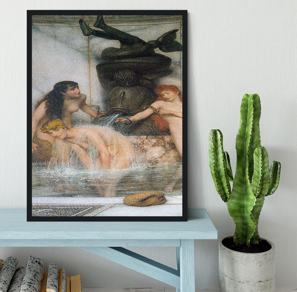 Strigilis and sponges by Alma Tadema Framed Print - Canvas Art Rocks - 2