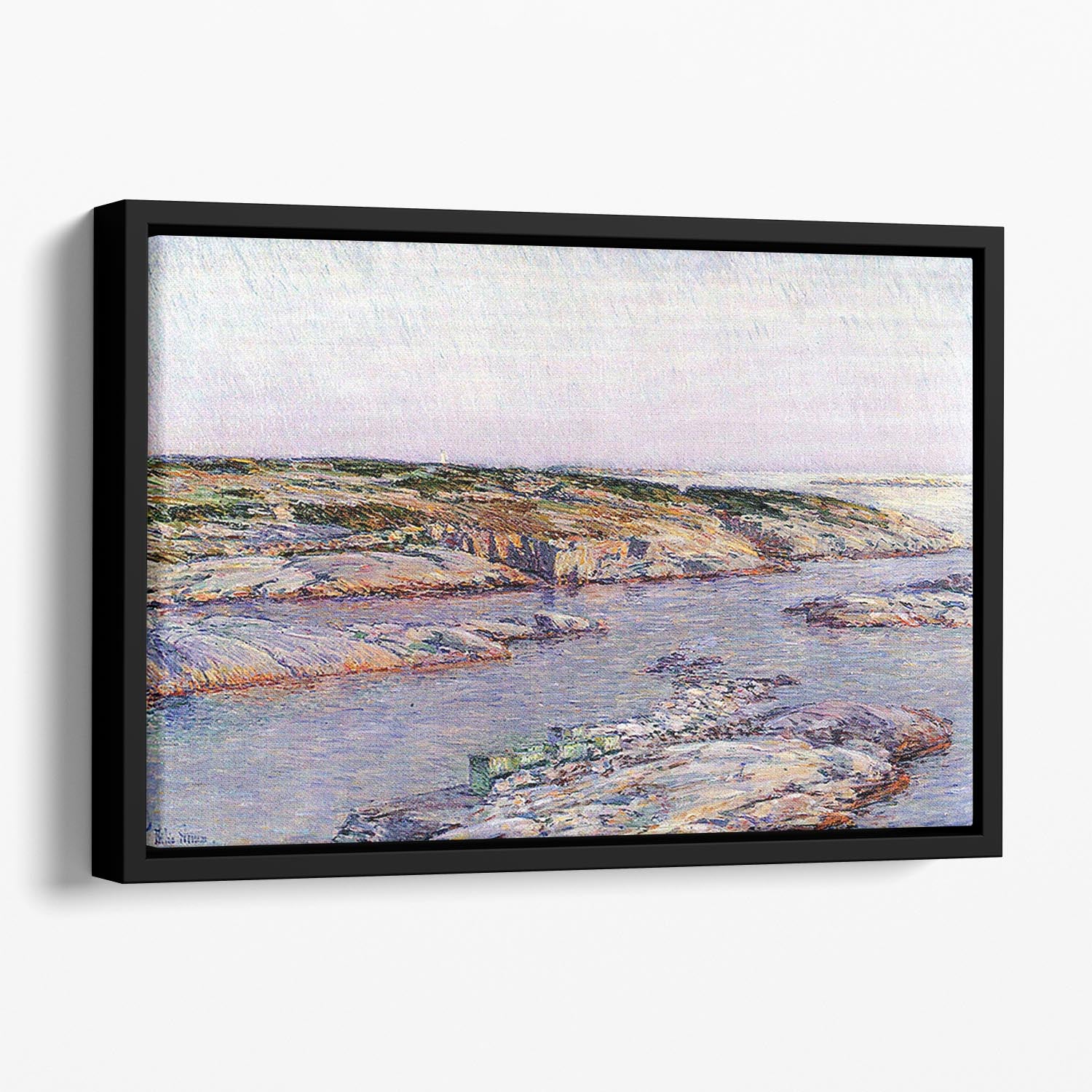 Summer afternoon the Isles of Shoals by Hassam Floating Framed Canvas - Canvas Art Rocks - 1