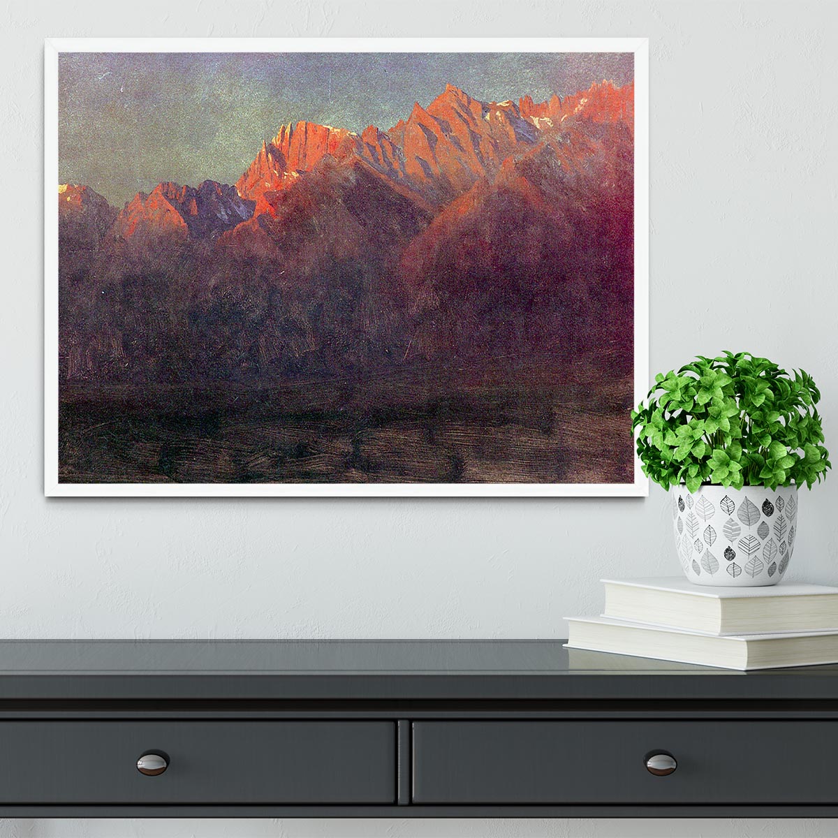 Sunrise in the Sierras by Bierstadt Framed Print - Canvas Art Rocks -6