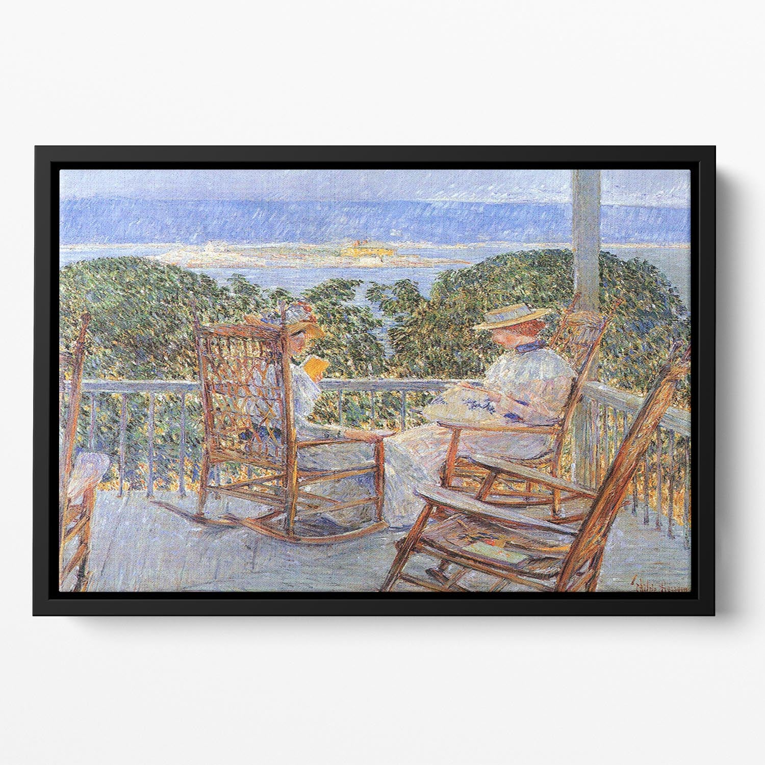 Ten Pound Island by Hassam Floating Framed Canvas - Canvas Art Rocks - 2