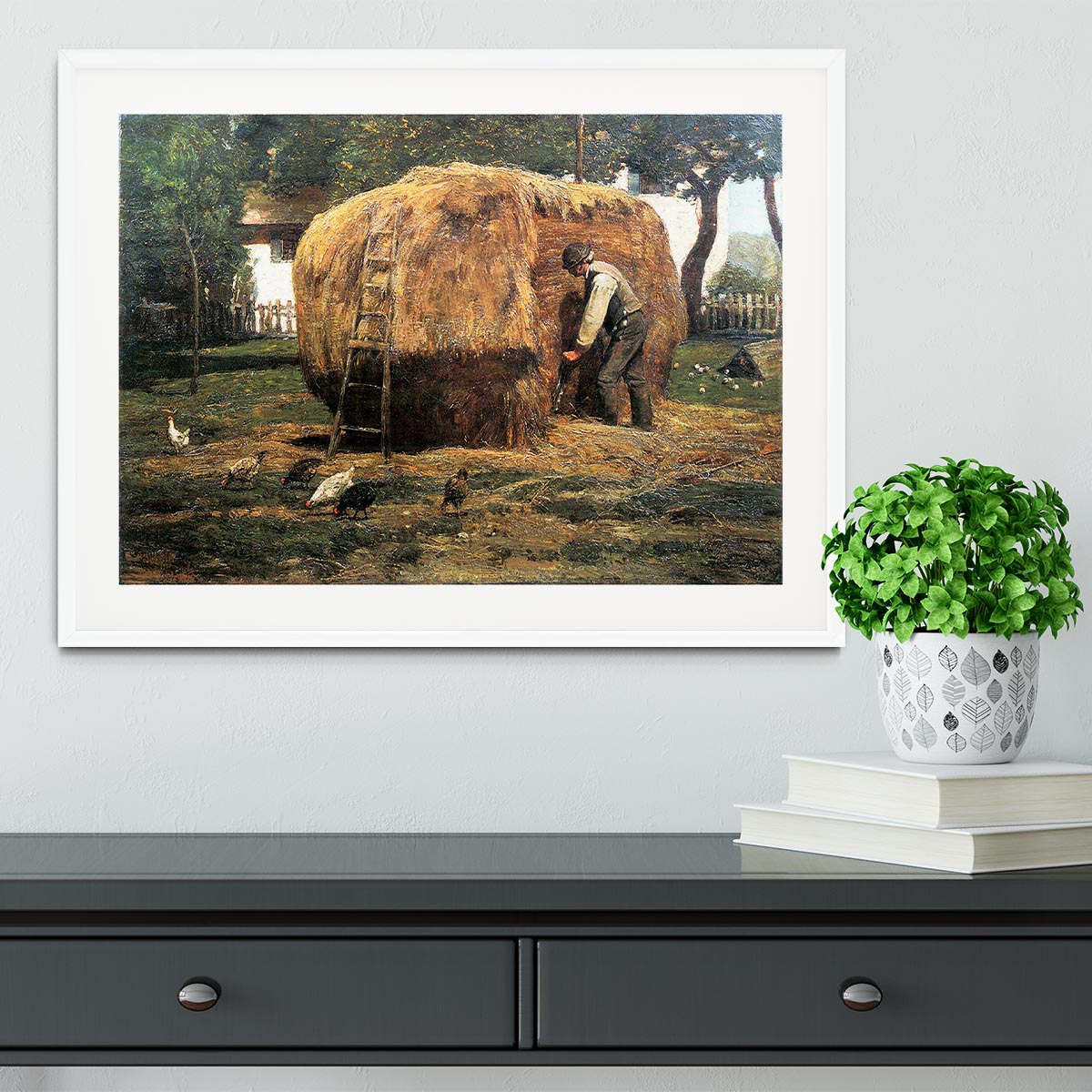 The Barnyard by Hassam Framed Print - Canvas Art Rocks - 5