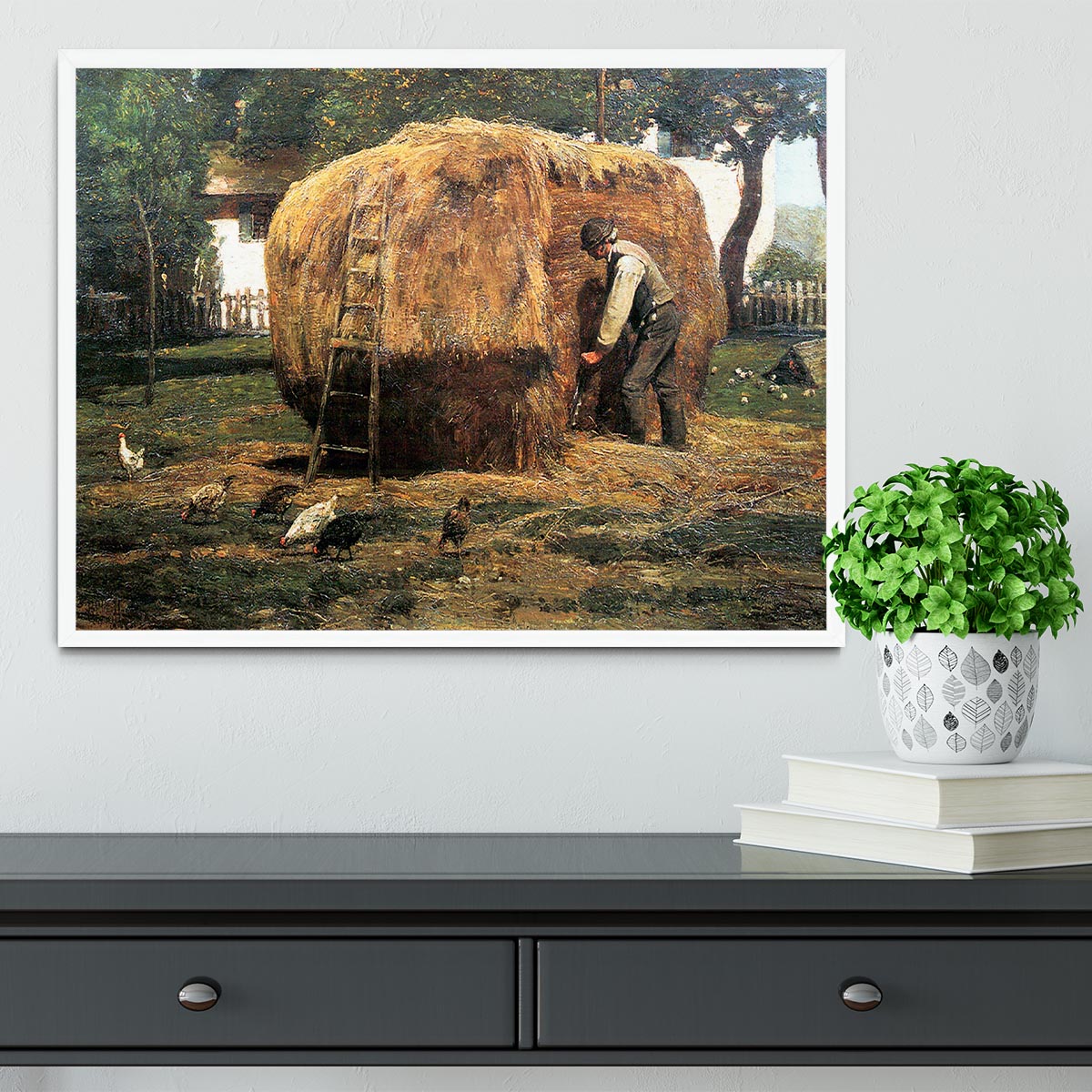 The Barnyard by Hassam Framed Print - Canvas Art Rocks -6