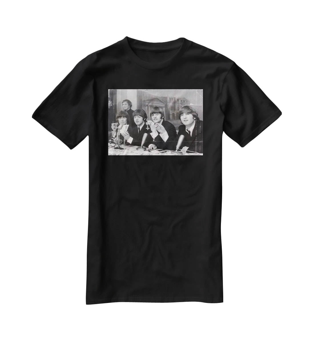 The Beatles at a press conference with their MBEs T-Shirt - Canvas Art Rocks - 1