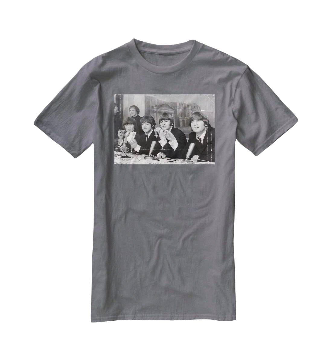 The Beatles at a press conference with their MBEs T-Shirt - Canvas Art Rocks - 3