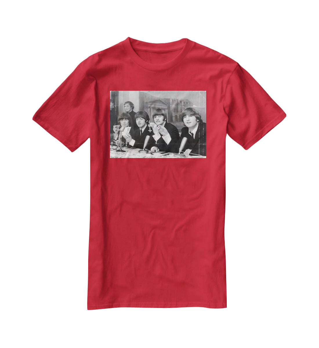 The Beatles at a press conference with their MBEs T-Shirt - Canvas Art Rocks - 4