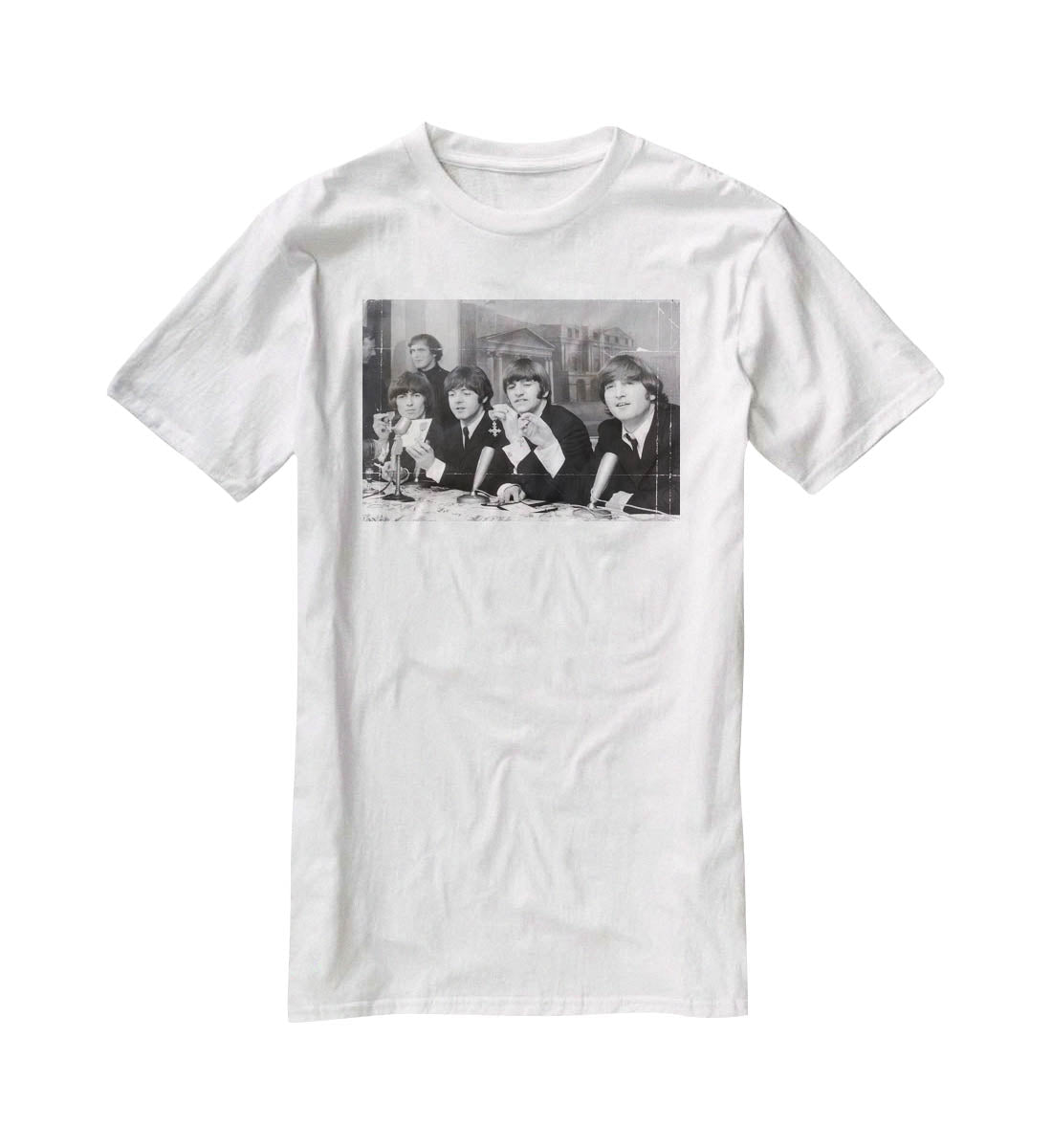 The Beatles at a press conference with their MBEs T-Shirt - Canvas Art Rocks - 5