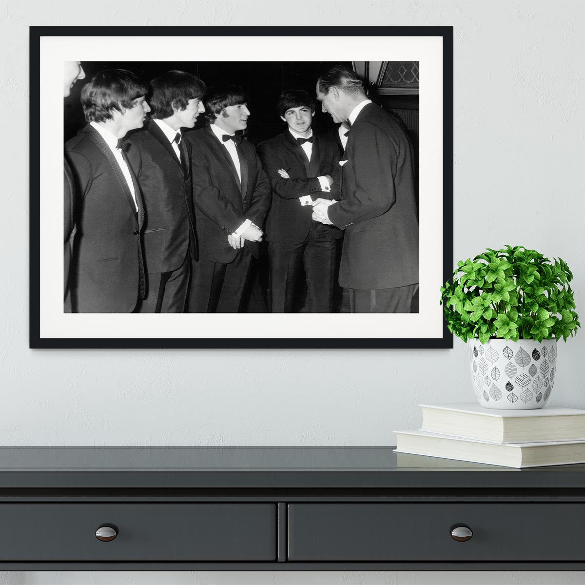 The Beatles meet Prince Philip Framed Print - Canvas Art Rocks - 1