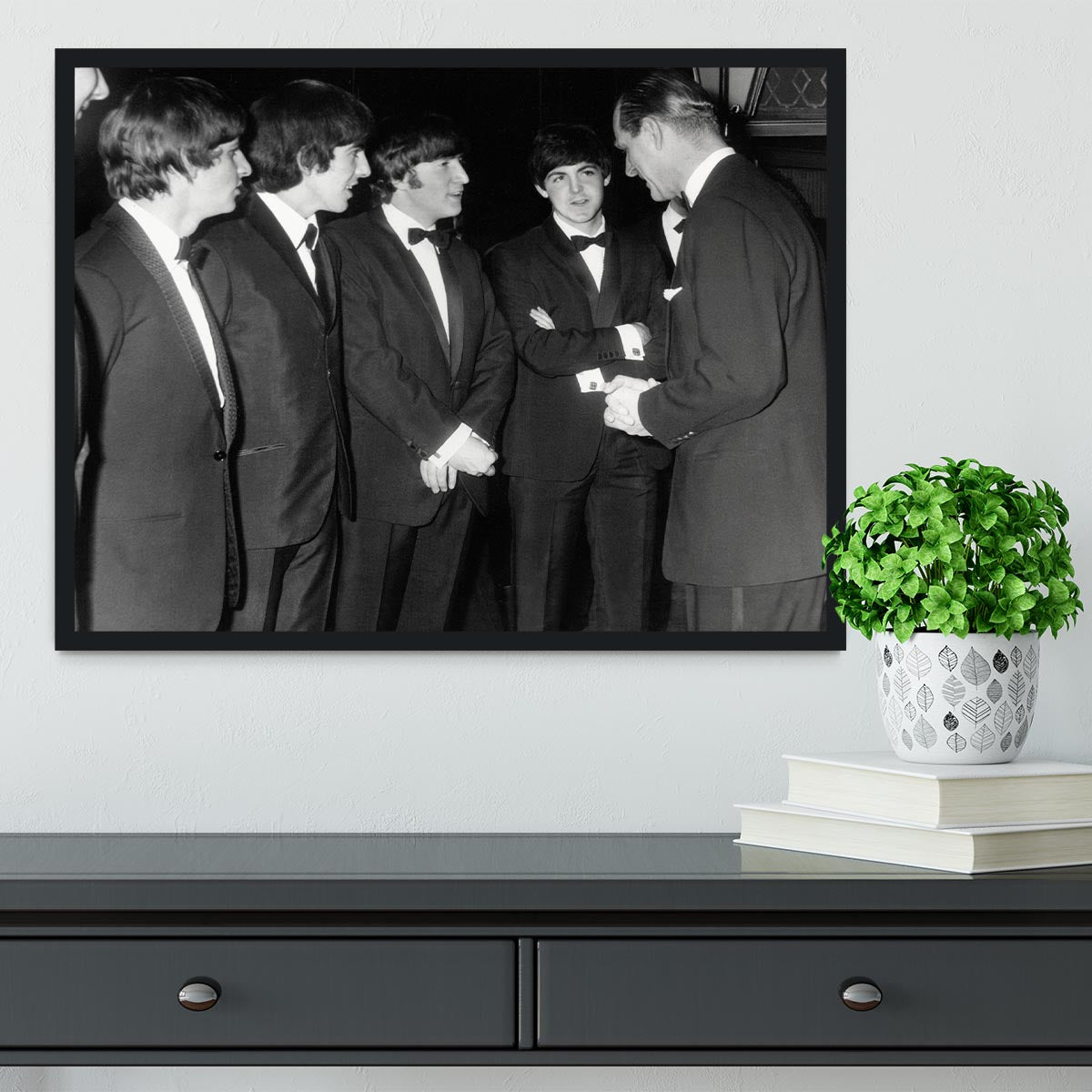 The Beatles meet Prince Philip Framed Print - Canvas Art Rocks - 2