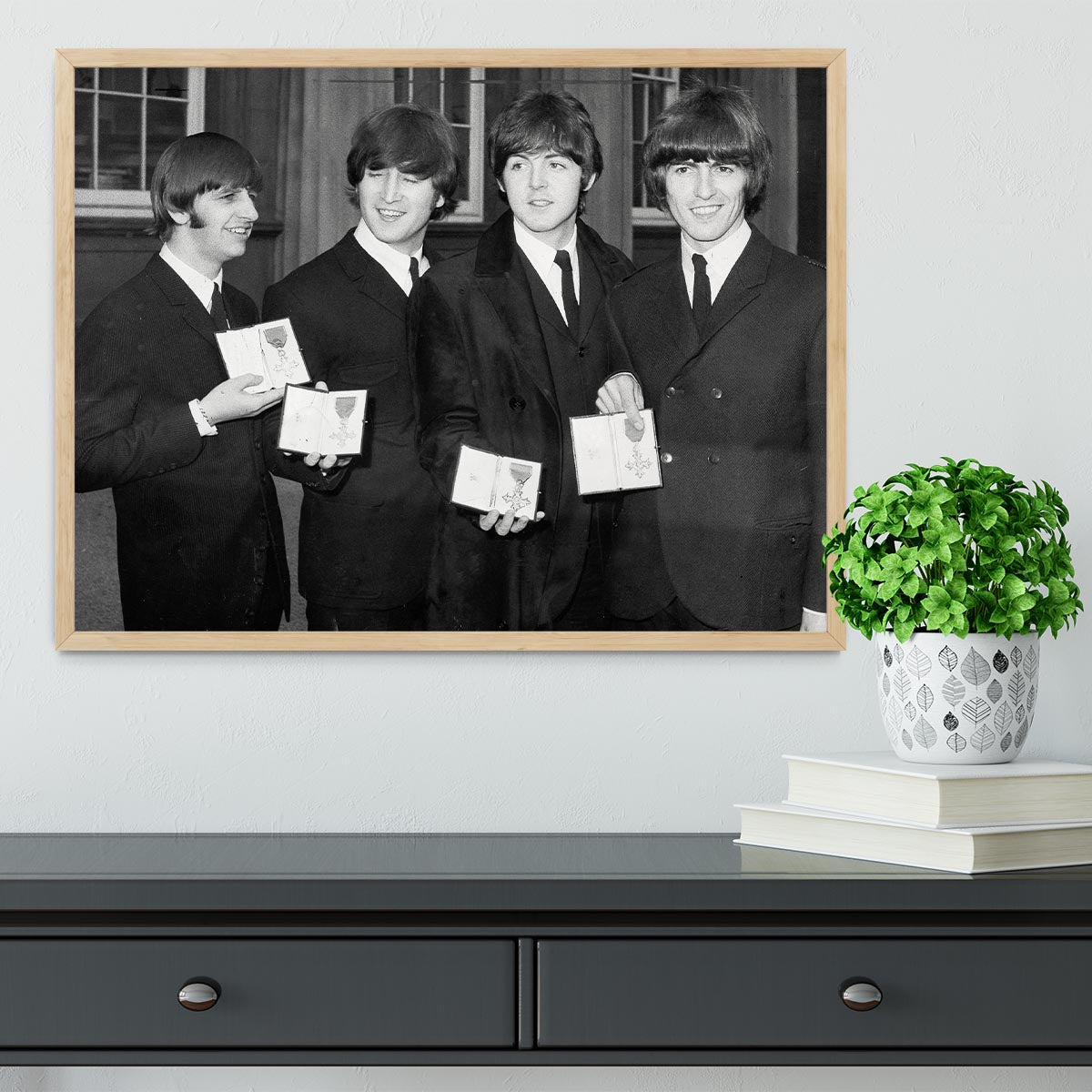 The Beatles show their MBEs Framed Print - Canvas Art Rocks - 4