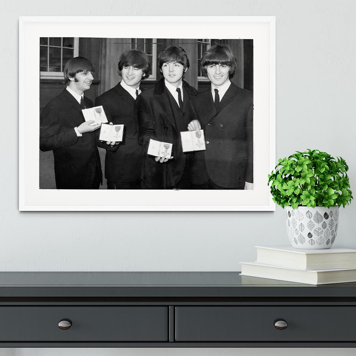 The Beatles show their MBEs Framed Print - Canvas Art Rocks - 5