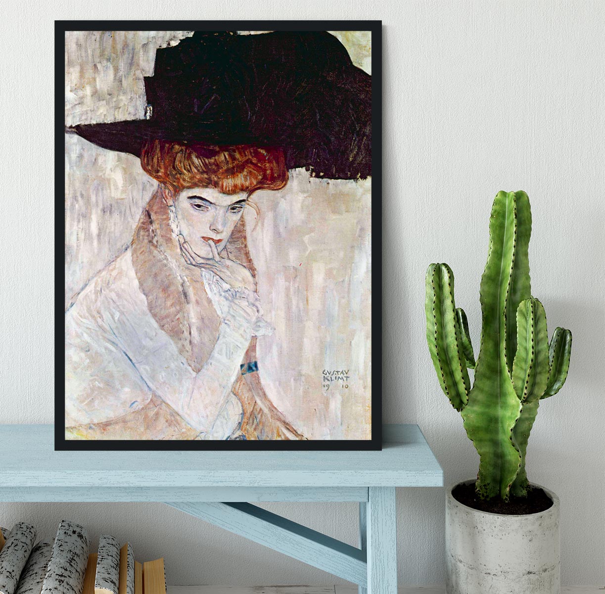 The Black Hat by Klimt Framed Print - Canvas Art Rocks - 2