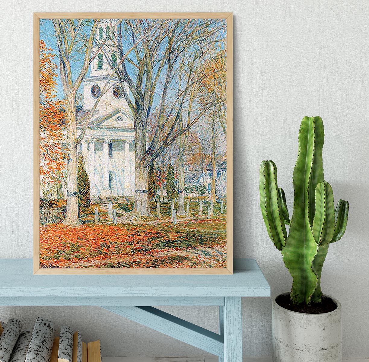 The Church of Old Lyme Connecticut 1 by Hassam Framed Print - Canvas Art Rocks - 4