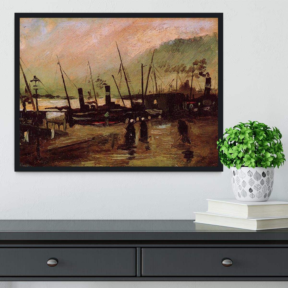 The De Ruijterkade in Amsterdam by Van Gogh Framed Print - Canvas Art Rocks - 2