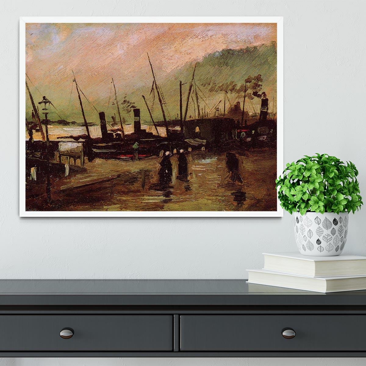 The De Ruijterkade in Amsterdam by Van Gogh Framed Print - Canvas Art Rocks -6