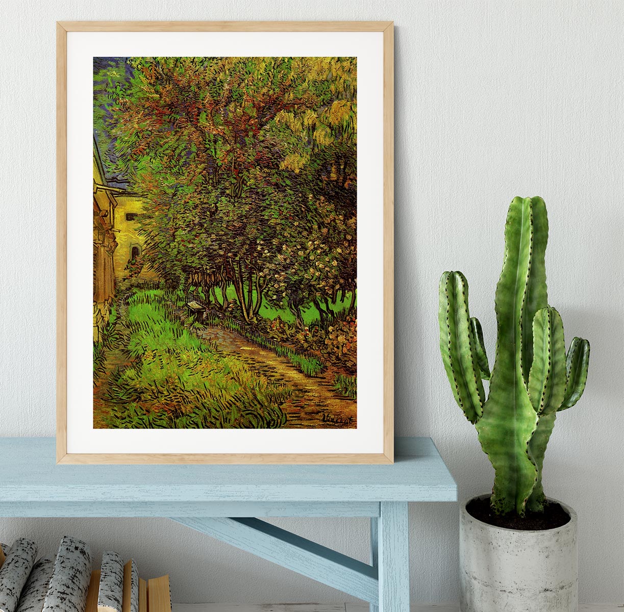 The Garden of Saint-Paul Hospital by Van Gogh Framed Print - Canvas Art Rocks - 3