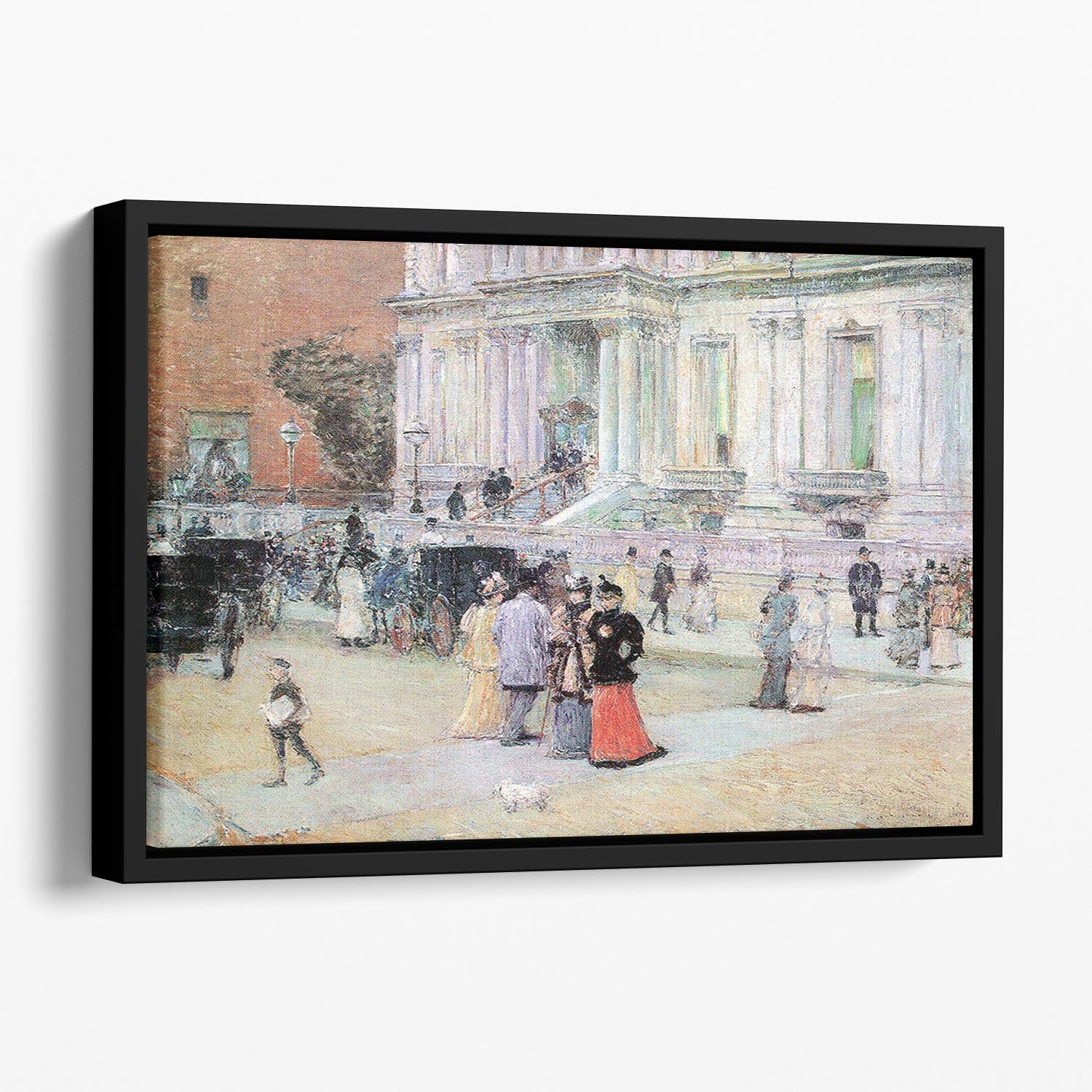 The Manhattan Club The Villa of the Stewarts by Hassam Floating Framed Canvas - Canvas Art Rocks - 1