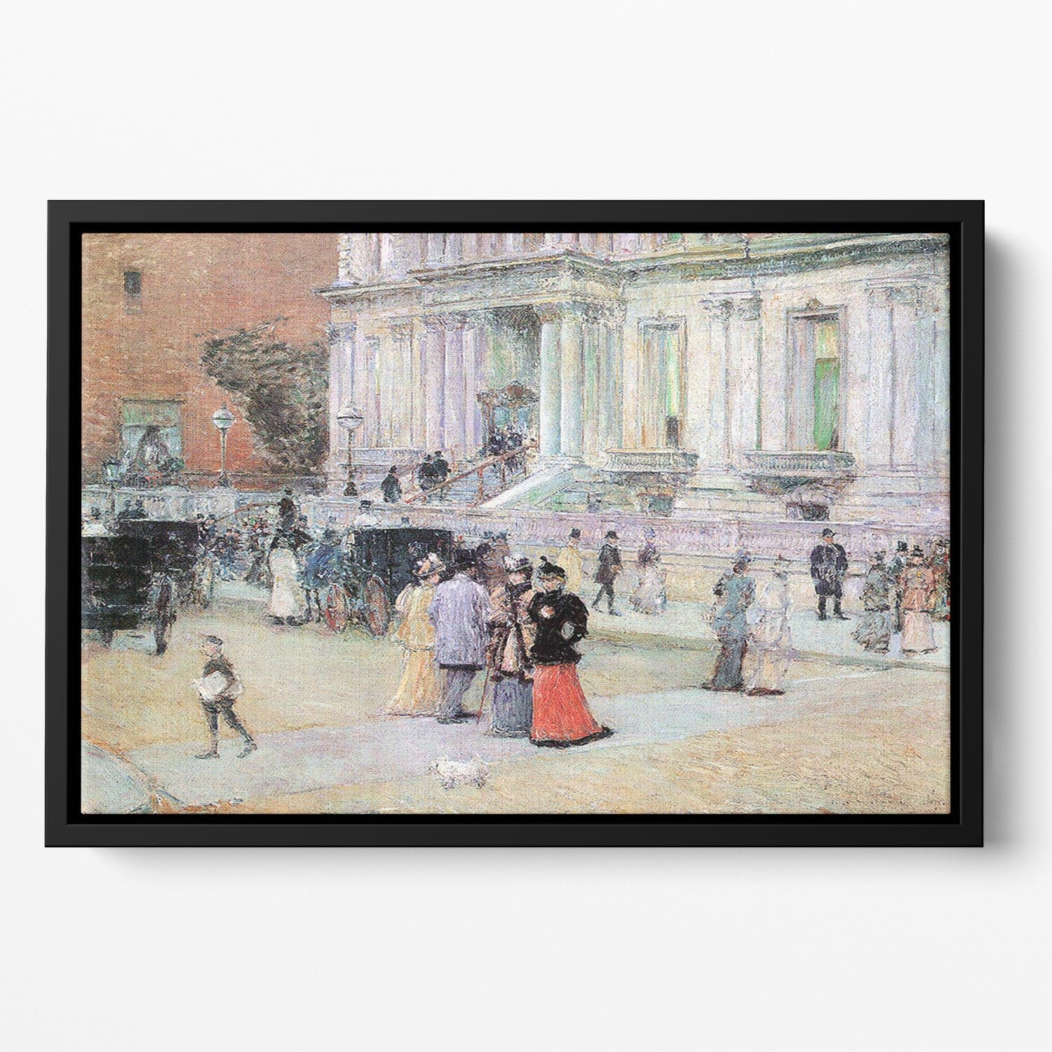 The Manhattan Club The Villa of the Stewarts by Hassam Floating Framed Canvas - Canvas Art Rocks - 2