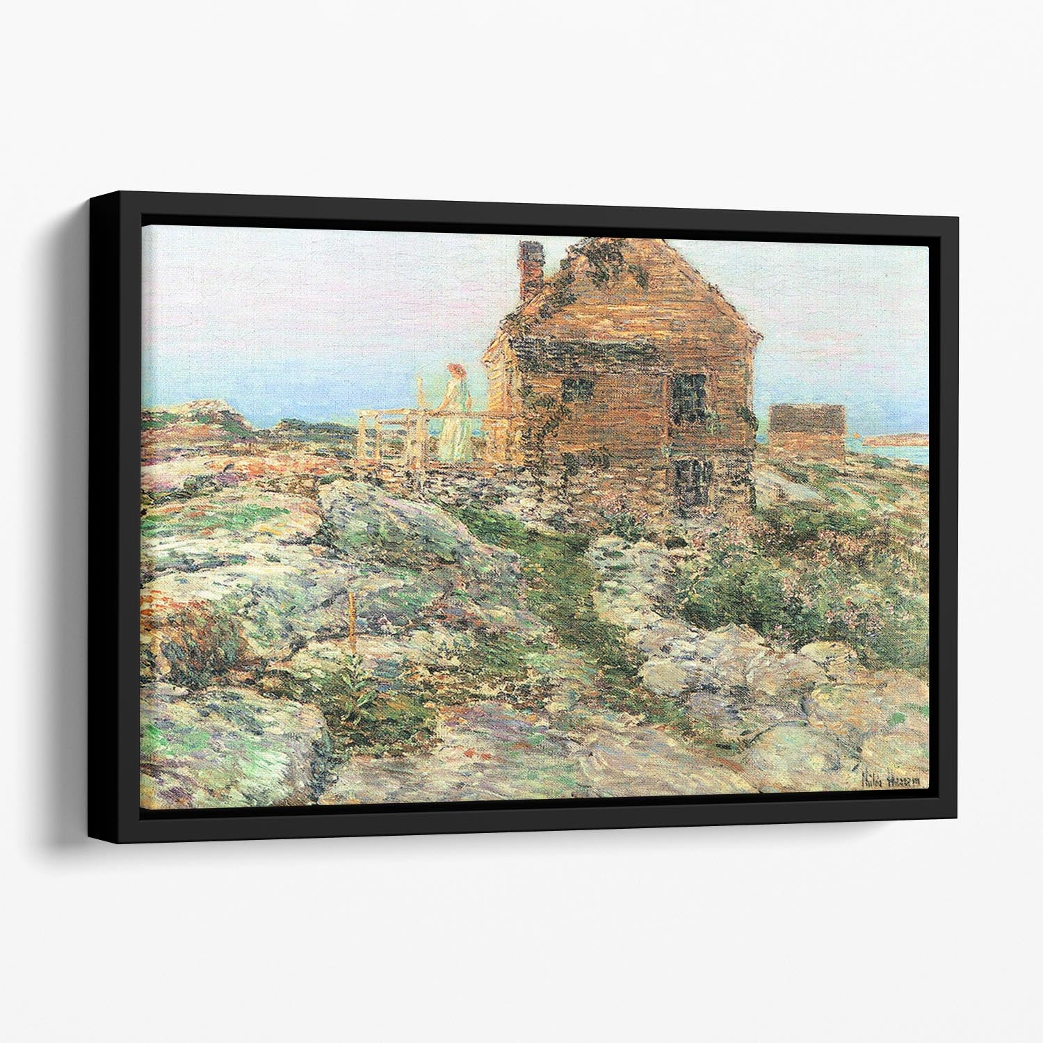 The Norwegian hut by Hassam Floating Framed Canvas - Canvas Art Rocks - 1