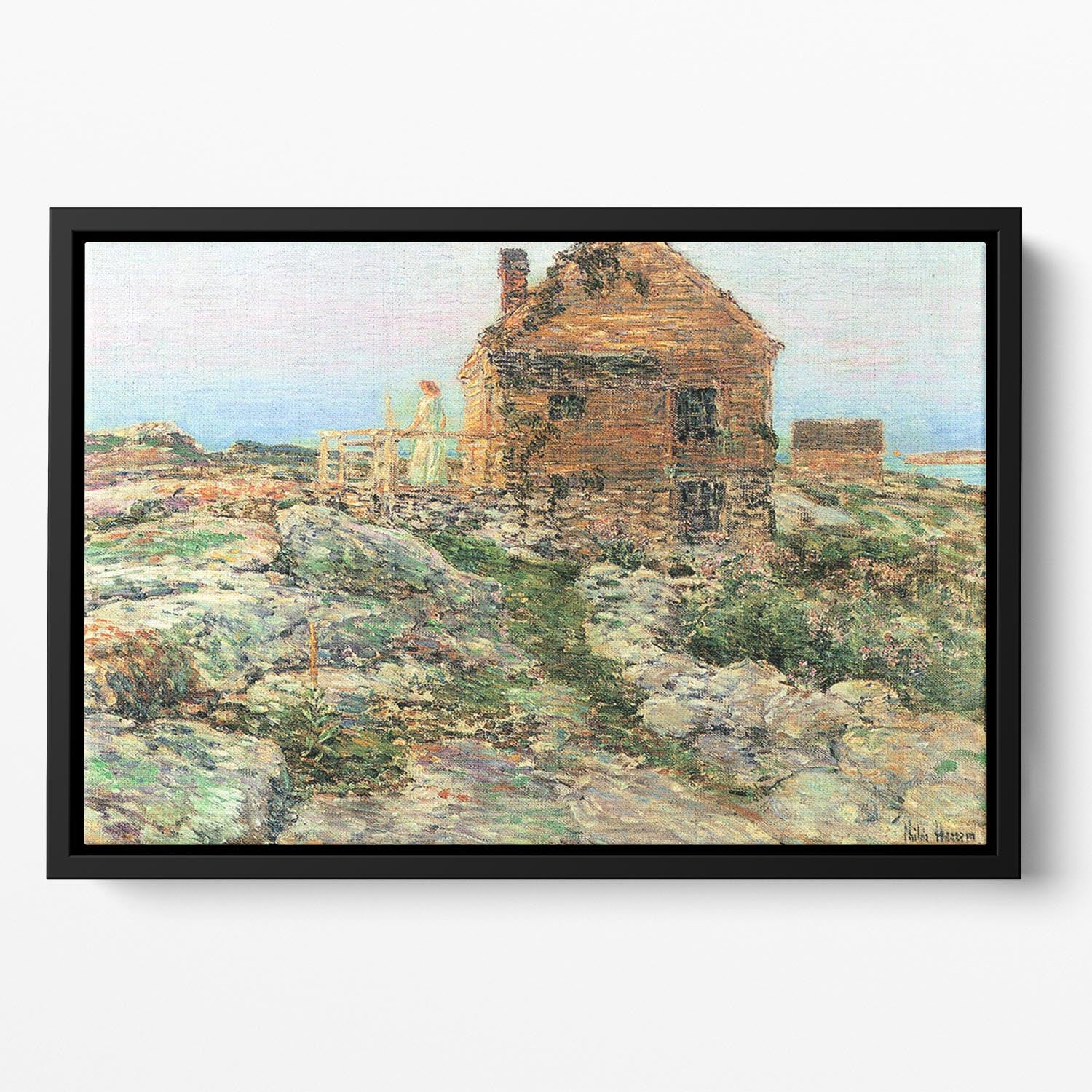 The Norwegian hut by Hassam Floating Framed Canvas - Canvas Art Rocks - 2