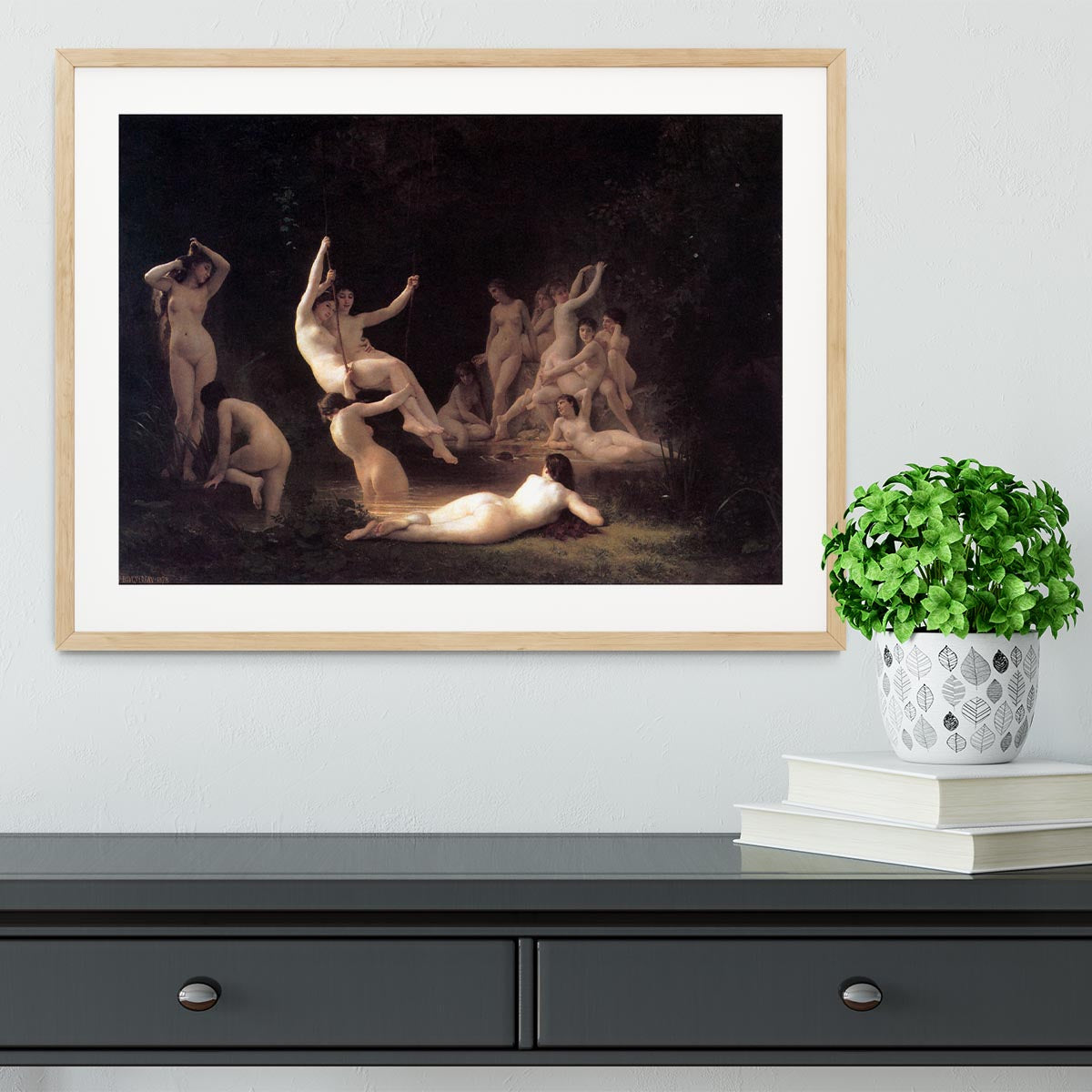 The Nymphaeum By Bouguereau Framed Print - Canvas Art Rocks - 3