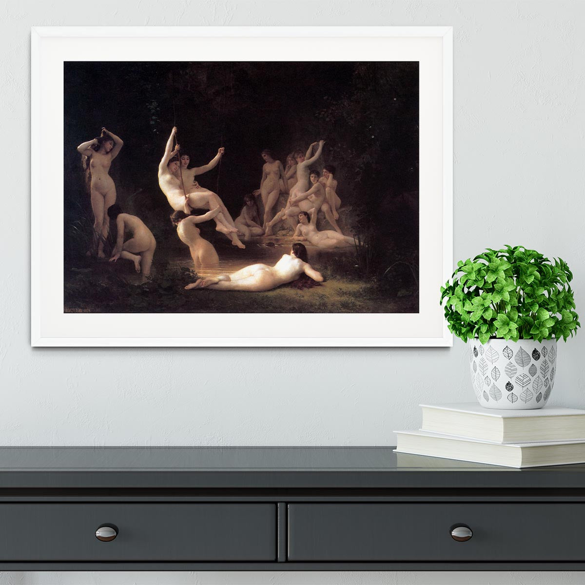 The Nymphaeum By Bouguereau Framed Print - Canvas Art Rocks - 5